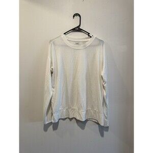 Lucky Brand Women's White Viscose Blend Long Sleeve Round Neck Sweater M